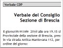 Verbale CDP Sezione di Brescia