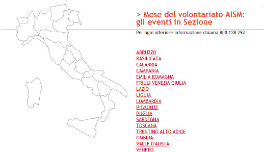 Mappa eventi mese volontariato